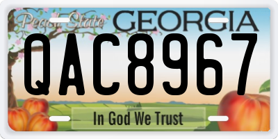 GA license plate QAC8967