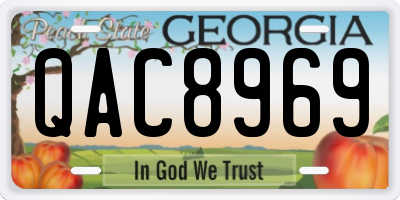 GA license plate QAC8969