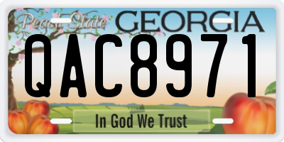 GA license plate QAC8971