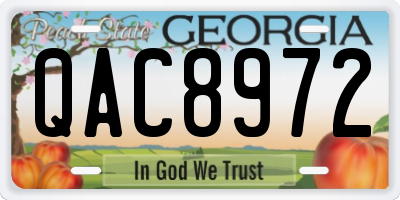 GA license plate QAC8972