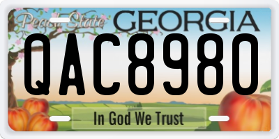 GA license plate QAC8980