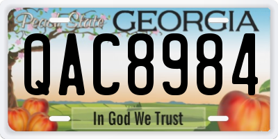 GA license plate QAC8984