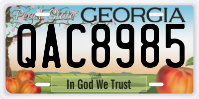 GA license plate QAC8985