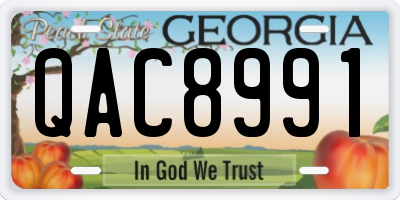 GA license plate QAC8991
