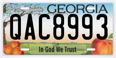 GA license plate QAC8993