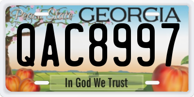 GA license plate QAC8997