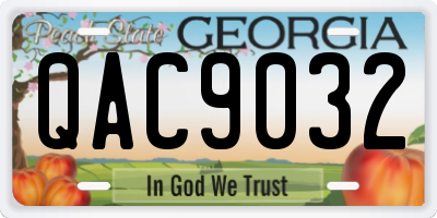 GA license plate QAC9032