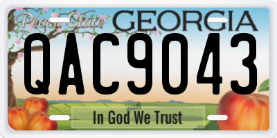 GA license plate QAC9043