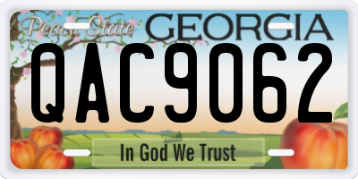 GA license plate QAC9062
