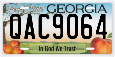 GA license plate QAC9064