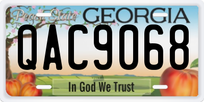 GA license plate QAC9068