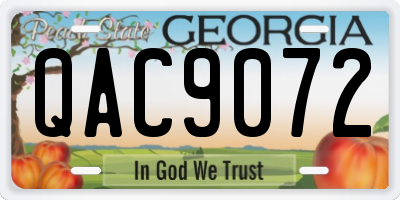 GA license plate QAC9072