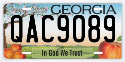 GA license plate QAC9089