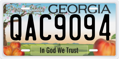 GA license plate QAC9094