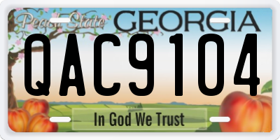 GA license plate QAC9104