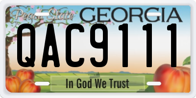 GA license plate QAC9111