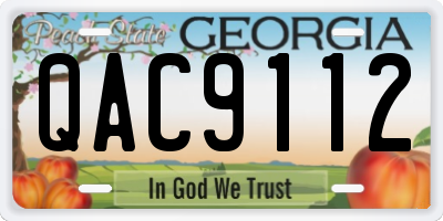 GA license plate QAC9112