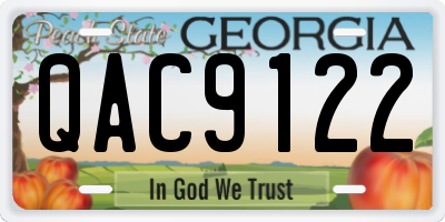 GA license plate QAC9122