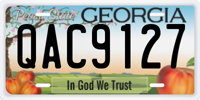 GA license plate QAC9127