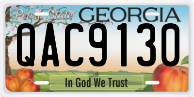 GA license plate QAC9130