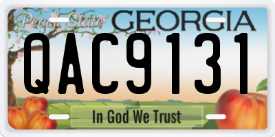 GA license plate QAC9131