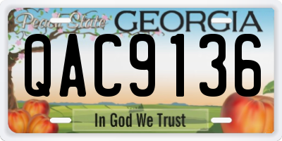 GA license plate QAC9136