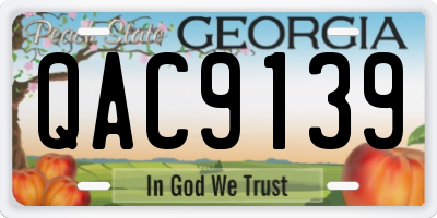 GA license plate QAC9139