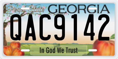 GA license plate QAC9142
