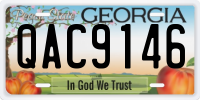 GA license plate QAC9146