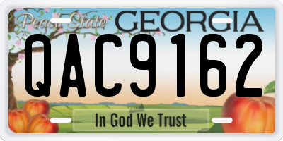 GA license plate QAC9162