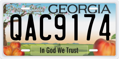GA license plate QAC9174