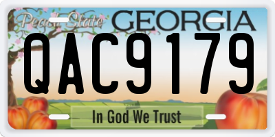 GA license plate QAC9179