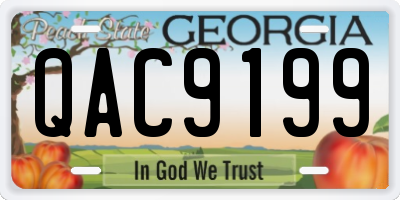 GA license plate QAC9199