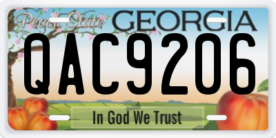 GA license plate QAC9206