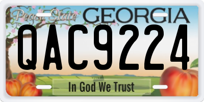 GA license plate QAC9224