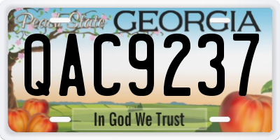 GA license plate QAC9237