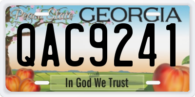 GA license plate QAC9241