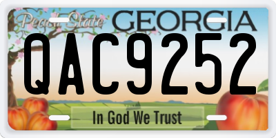 GA license plate QAC9252