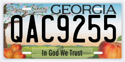 GA license plate QAC9255