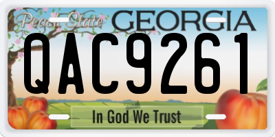 GA license plate QAC9261