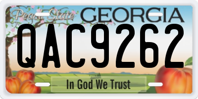 GA license plate QAC9262