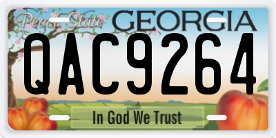 GA license plate QAC9264
