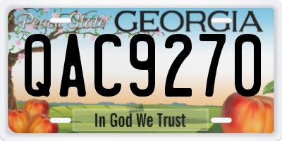 GA license plate QAC9270