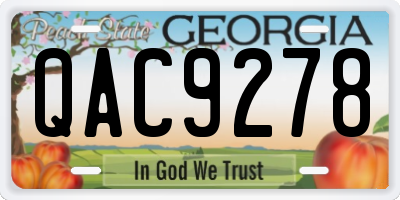 GA license plate QAC9278