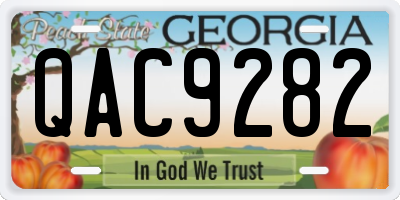 GA license plate QAC9282