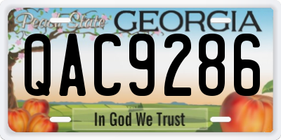 GA license plate QAC9286