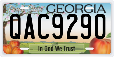 GA license plate QAC9290