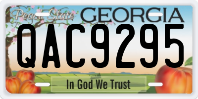 GA license plate QAC9295