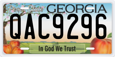 GA license plate QAC9296