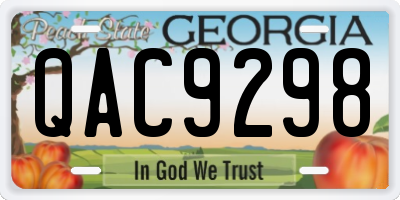 GA license plate QAC9298